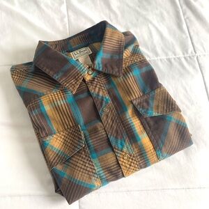 L.L. Bean Men's Brown Plaid Shirt
